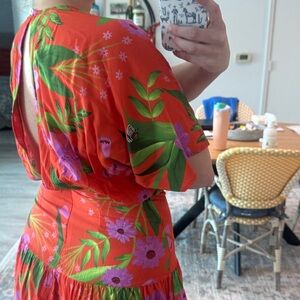 Farm Rio Sun Dress - Vibrant Floral Open-Back Dress